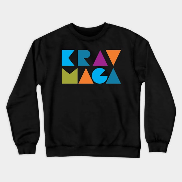 Krav Maga Rainbow Blocks Crewneck Sweatshirt by polliadesign